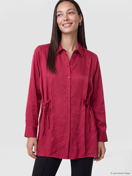 LCW EVERYDAY Bordo Modal Karışımlı Kadın Gömlek Tunik