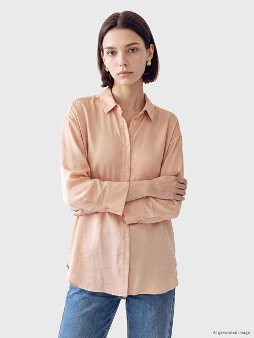 LCW Modest Pembe Oversize Kadın Gömlek Tunik