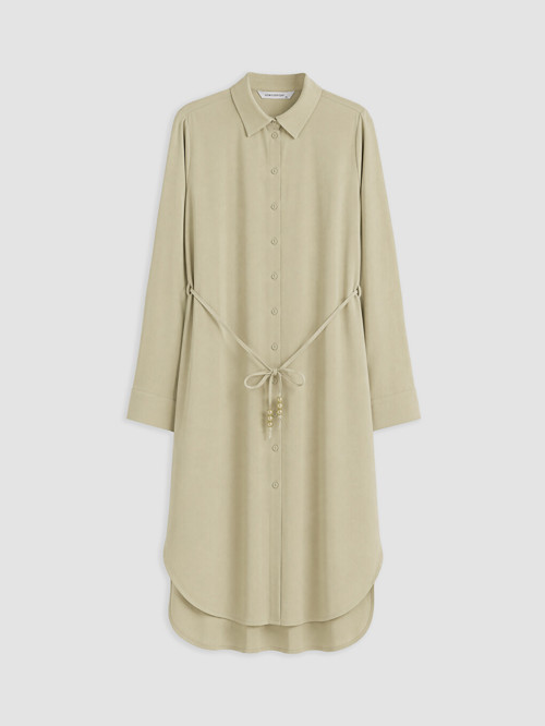 LCW EVERYDAY Haki Oversize Modal Karışımlı Kadın Gömlek Tunik