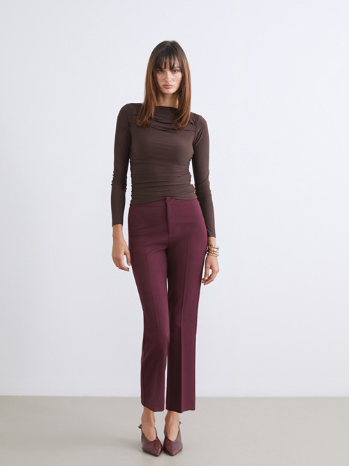 LCW Vision Bordo Dar Fit Kadın Pantolon
