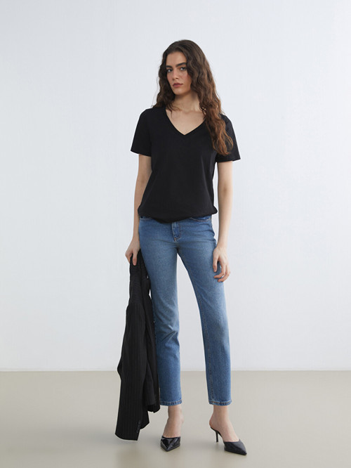 LCW Jeans İndigo Slim Fit Kadın Jean Pantolon