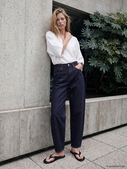 LCW Jeans İndigo Yüksek Bel Balloon Fit Kadın Jean Pantolon