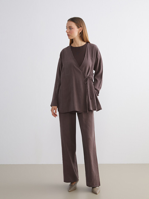 LCW Modest Kahverengi Beli Lastikli Modal Karışımlı Kadın Pantolon