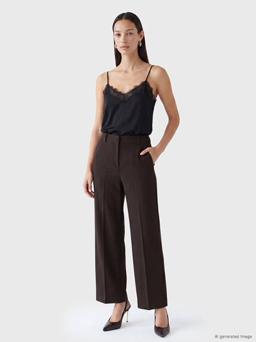 LCWAIKIKI Classic Kahverengi Regular Fit Kadın Pantolon