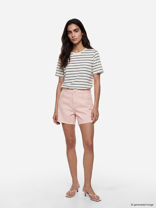LCW Jeans Pembe Yüksek Bel Kadın Jean Şort