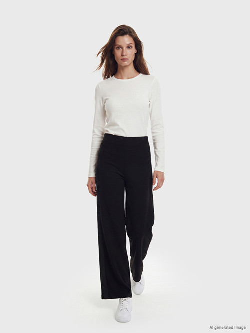 LCW Modest Siyah Soft Touch Kadın Eşofman Altı