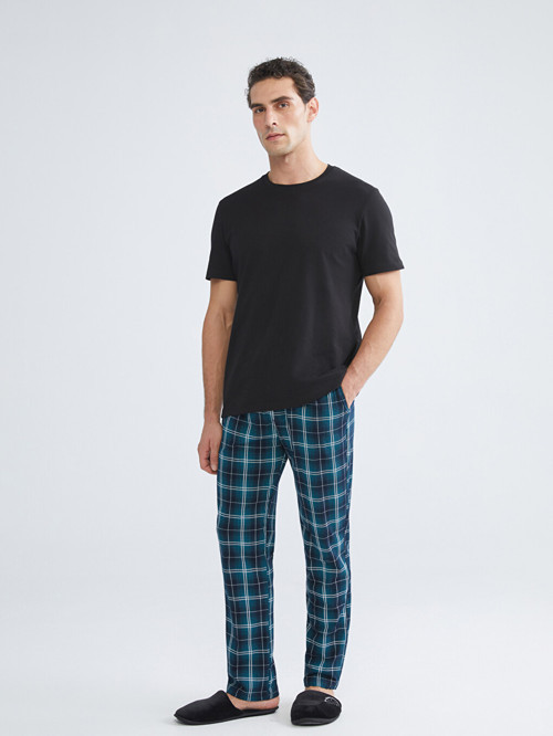 LC WAIKIKI Lacivert Standart Kalıp Ekose Erkek Pijama Alt