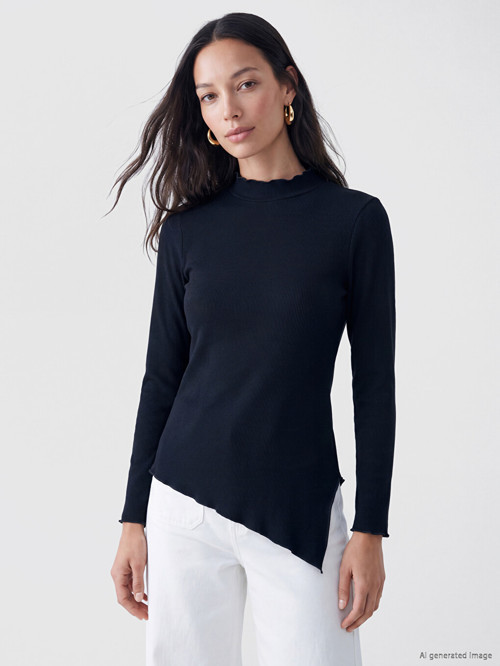LC WAIKIKI Lacivert Asimetrik Kesim Kadın Fitilli Body