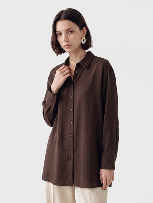 LCW Modest Kahverengi Kadın Gömlek Tunik