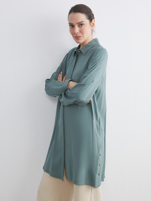 LCW Grace Yeşil Regular Fit Kadın Gömlek Tunik