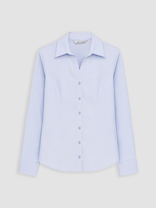 LCW EVERYDAY Mavi Regular Fit Kadın Gömlek