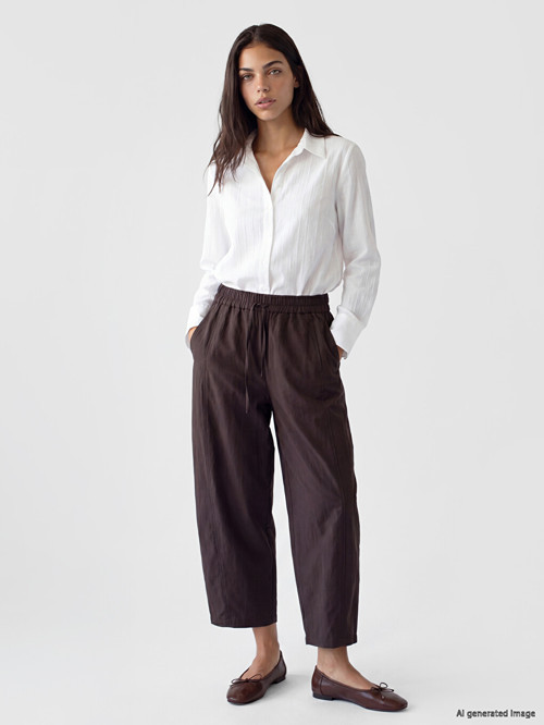 LCW Modest Kahverengi Beli Lastikli Kadın Pantolon