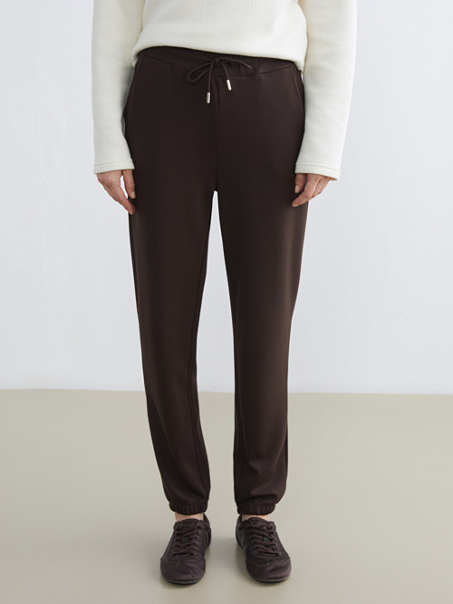 LCW EVERYDAY Kahverengi Beli Lastikli Kadın Jogger Eşofman Altı