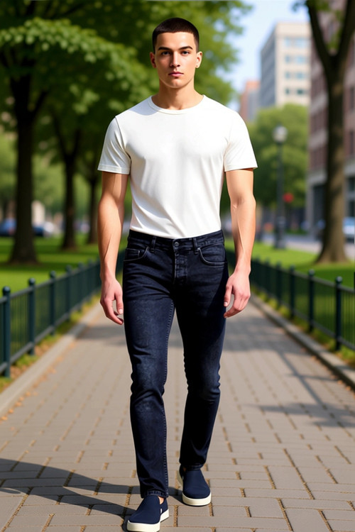 Erkek Skinny Fit Dar Kesim Kot Pantolon Pamuk Günlük Kullanım Hafta Sonu Dayanıklı Malzeme