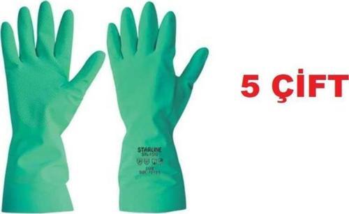 5 Çift Kimyasal Nitril Eldiven Starline Stl-1815 AJKLMNOPT EN 388: 4101X 10-10,5 Beden 