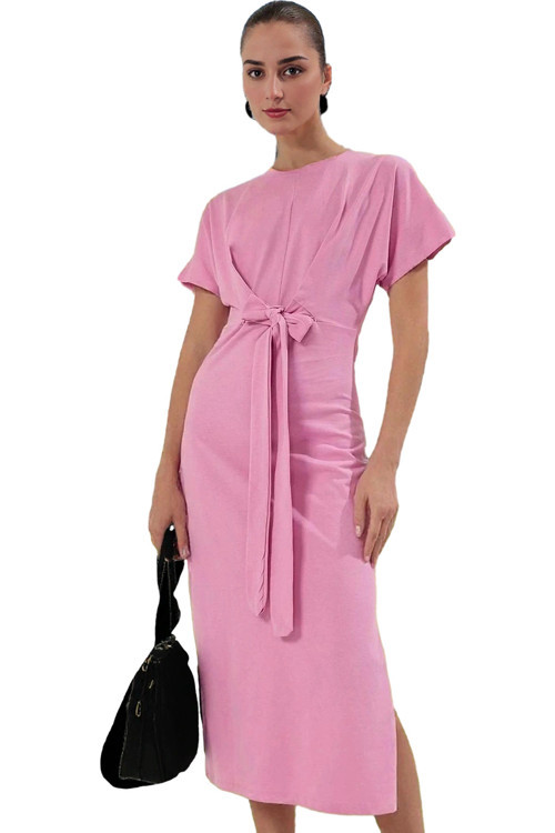 Kadın Midi Elbise Pamuk Örme Kumaş Bodycon Kalıp Günlük Stil Hafta Sonu Yaz Aylarının Vazgeçilmezi