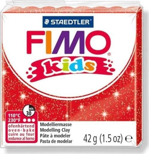 Fimo Kids Yumuşak Polimer Kil 42 gr 212 Yaldızlı Kırmızı