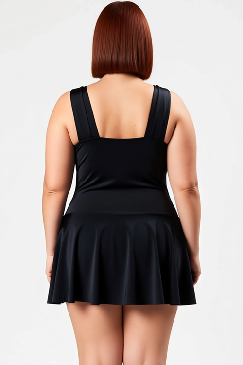 Konforlu Derin V Yaka Rahat Kesim Büyük Beden Mayo Plaj Kıyafeti Plus Size