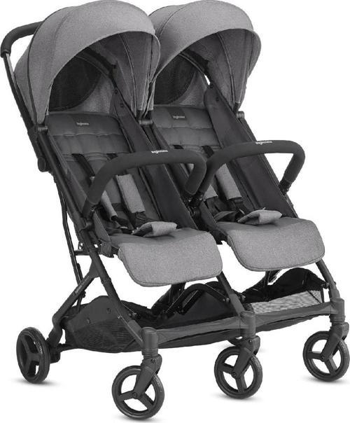 Twin Sketch Tek El Tek Hamle ile Katlanıp Açılan İkiz Bebek Arabası - Grey