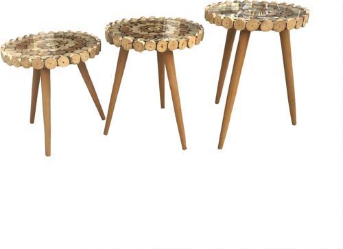 Zigon 13767 Sehpa KÜTÜK KESME Model Doğal Ağaç Natüre Kayın RETRO ayak El Yapım