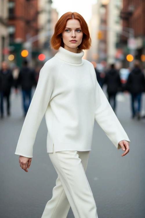 Kadın Oversize Balıkçı Yaka Reglan Kol Triko Kazak Kışlık Rahat Ve Şık Günlük Kombinler İçin İdeal