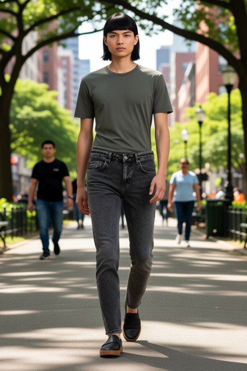 Erkek Moda Pamuk Regular Fit Denim Pantolon Rahat Kalıp Günlük Kombinler Mevsimlik Kullanım