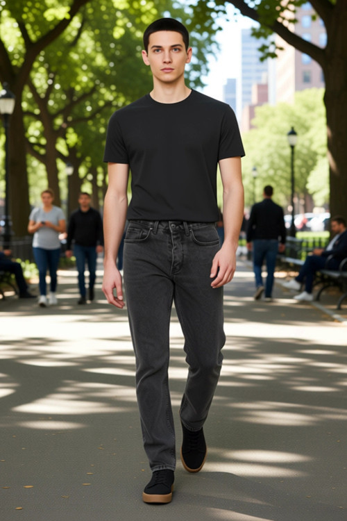 Erkek Moda Essential Fit Kot Pantolon Pamuk Günlük Ve Casual Kombinler Mevsimlik Kullanım