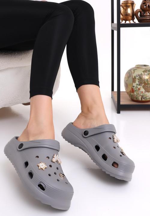 Rooster 225-T Yüksek Tabanlı Kadın Sandalet Taşlı Terlik Plaj Yazlık Sabo Terliği