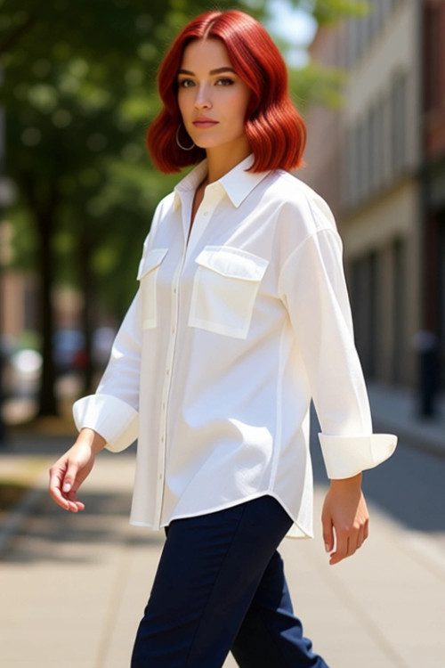 Kadın Büyük Beden Oversize Poplin Gömlek Renk Günlük Kullanım İçin Yaz Aylarının Vazgeçilmezi
