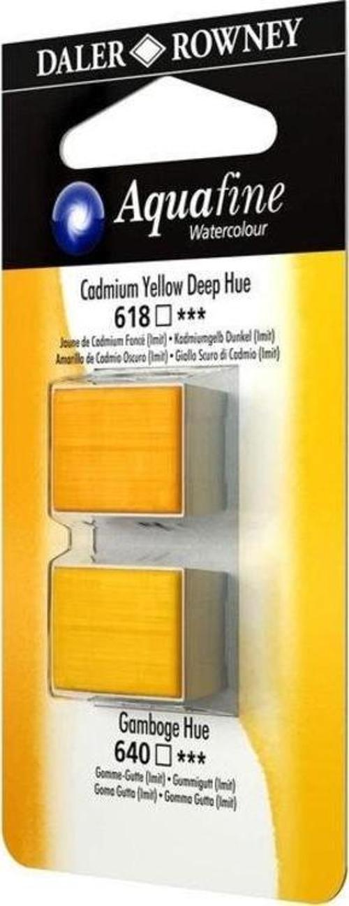 Aquafine 1/2 Tablet Suluboya 2'li Set CAD YELLOW DEEP HUE/GANBOGE HUE