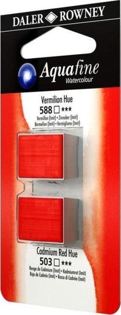 Aquafine 1/2 Tablet Suluboya 2'li Set VERMILION HUE/CAD RED HUE