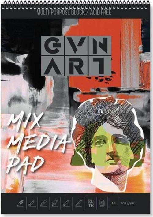 Mix Media Çok Amaçlı Sanatsal Blok Defter 200 G A3 20 Yaprak