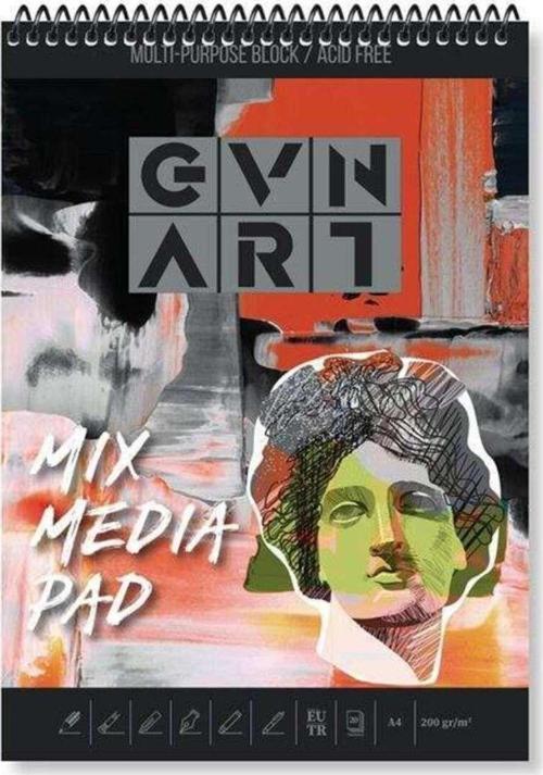 Mix Media Çok Amaçlı Sanatsal Blok Defter 200 G A4 20 Yaprak