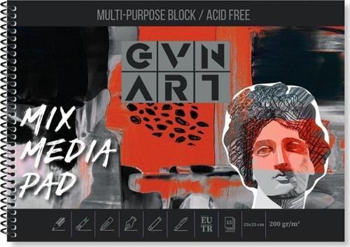 Mix Media Çok Amaçlı Sanatsal Blok Defter 200Gr 25X35Cm 15 Yaprak