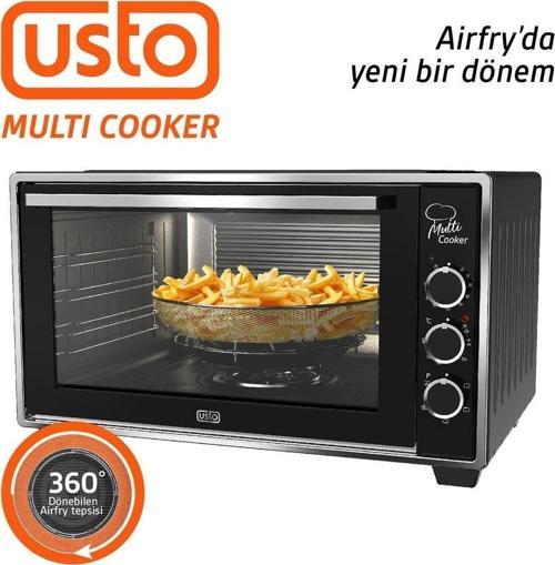 Usto 2115 Airfry Özellikli 50lt Multi Cooker Midi Fırın Siyah