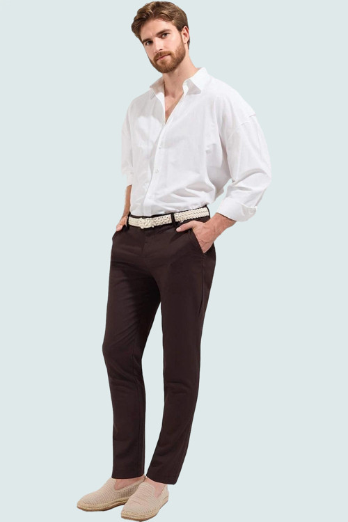Erkek Chino Pantolon Boru Paça Slim Fit İtalyan Kesim Günlük Ve İş Hayatı Kaliteli Malzeme
