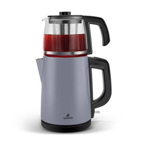 Tea Glass 2 in 1 Çelik Çay Makinesi ve Kettle Ocean Wave