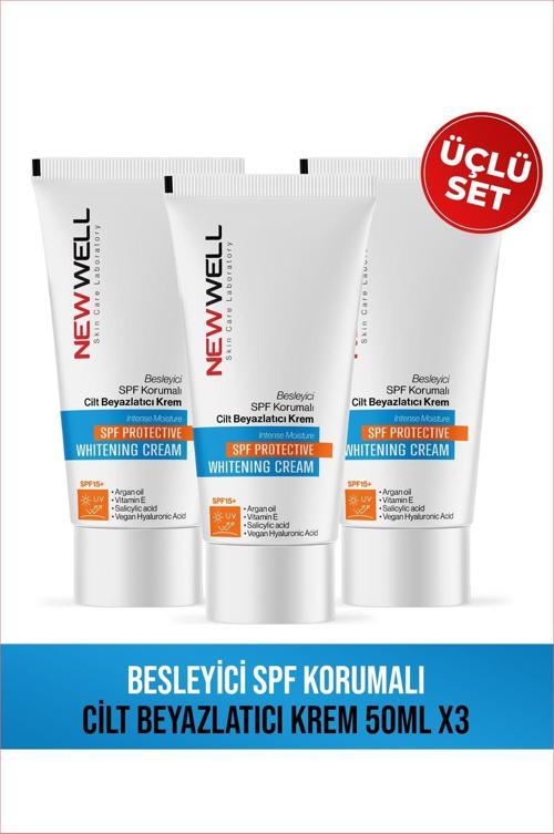 3 Adet Besleyici SPF Korumalı Cilt Beyazlatıcı Krem 50ML