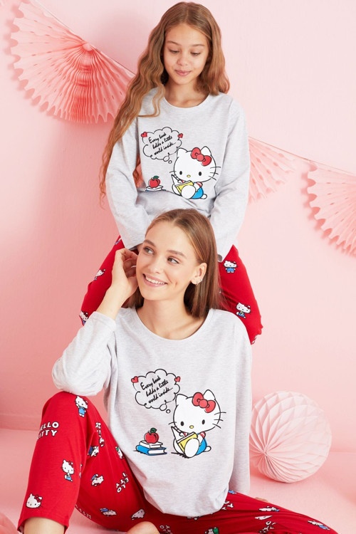 Lisanslı %100 Pamuk Çok Renkli Bisklet Yaka Pijama Takım HK201