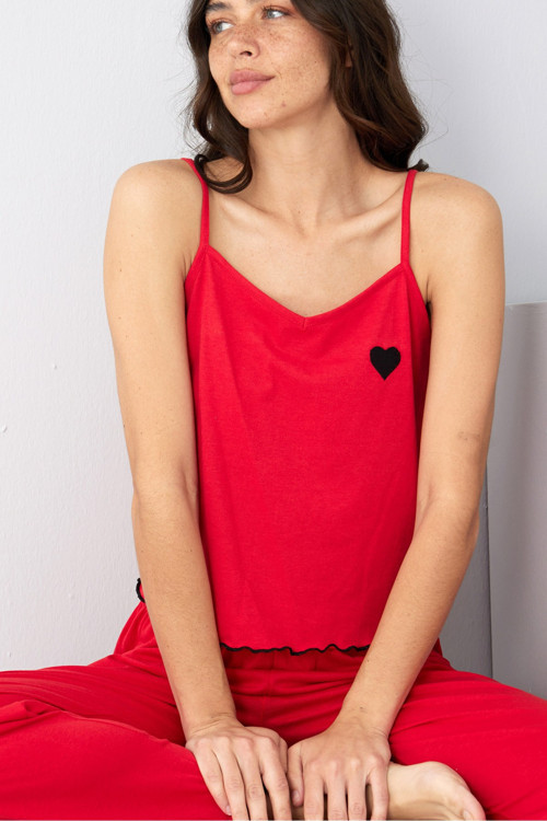 İp Askılı Örme Pijama Takım 7883