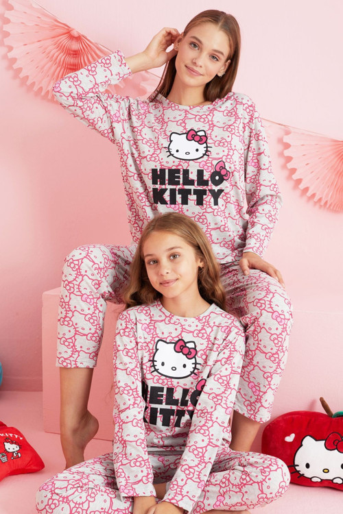 Lisanslı %100 Pamuk Çok Renkli Bisklet Yaka Pijama Takım HK209
