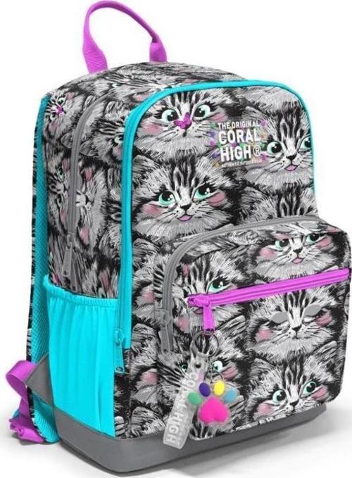Gri Kedi Desenli Okul Sırt Çantası 23638