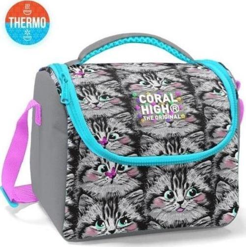 Kids Gri Kedi Desenli Thermo Beslenme Çantası 11778