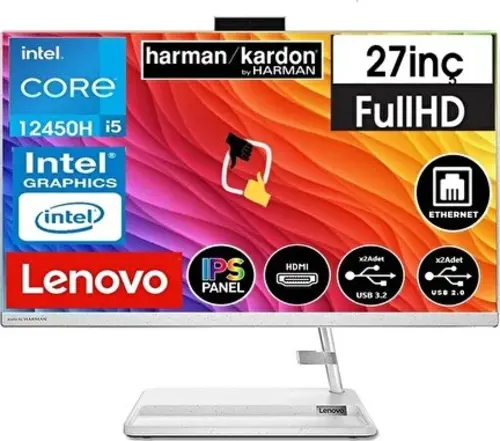 Ideacentre Aıo 3 27IAP7 Intel Core I5 12450H 16GB 1tb HDD + 2tb SSD Windows 11 Pro 27'' Fhd Bilgisayar Snertech