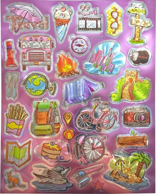 Metalik Sticker Stiker Defter Planlayıcı Etiket (QS008)-17x9 cm- Tatil Gezi