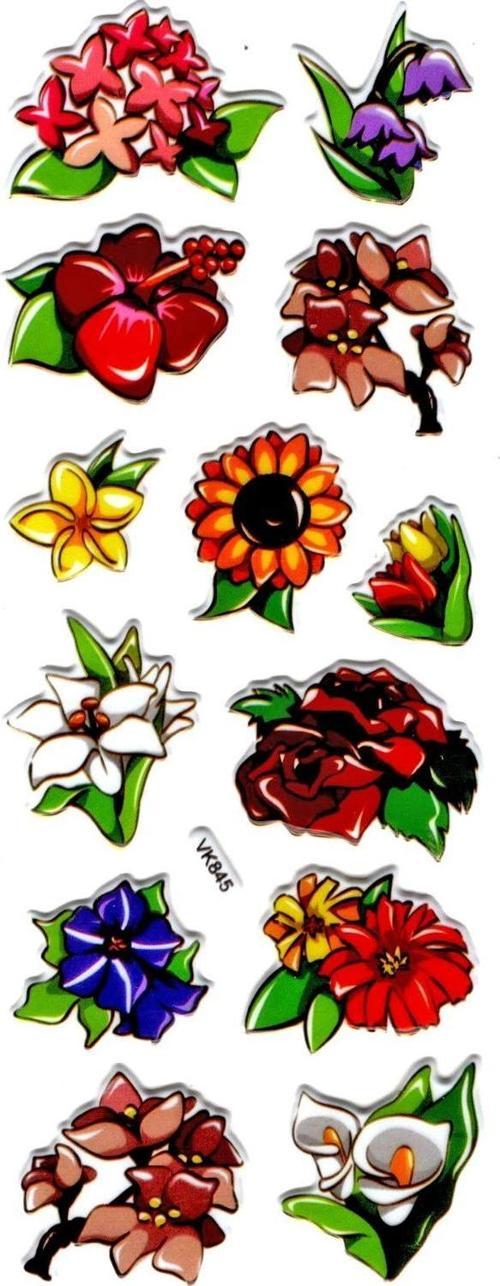 Sticker Kabartmalı Stiker Defter, Planlayıcı Etiket (vk-845) 16x7 cm- Çiçek
