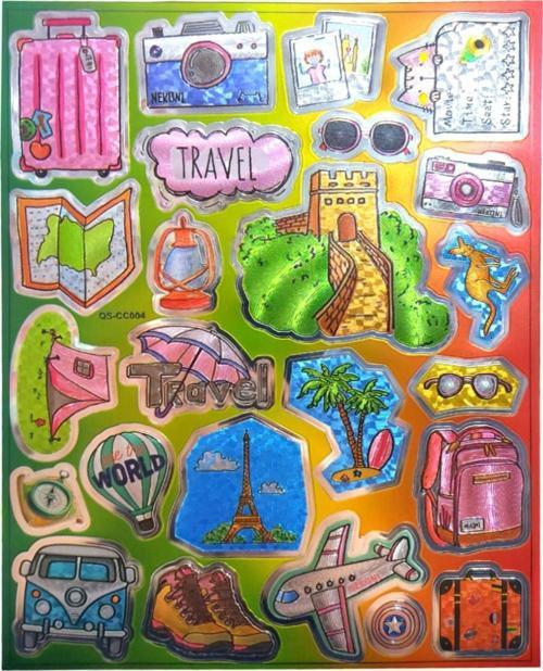 Metalik Sticker Stiker Defter Planlayıcı Etiket (QS004)-25x20 cm- Tatil Paris