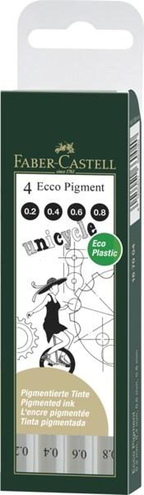 Faber-Castell Ecco Pigment Teknik Çizim Kalemi 4'lü Set (0.2-0.4-0.6-0.8)