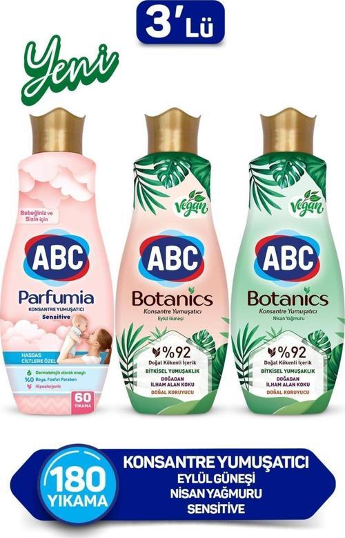 KONSANTRE YUMUŞATICI 3'LÜ KARMA SET(BOTANICS NİSAN YAĞMURU, BOTANICS EYLÜL GÜNEŞİ, PARFUMIA SENSITIVE)