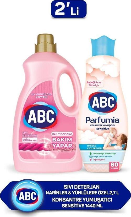 Sıvı Çamaşır Deterjanı Narinler 3L+ABC Konsantre Yumuşatıcı Sensitive 1,44L